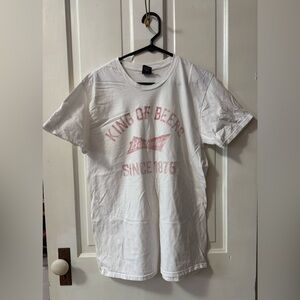 Hanes White T‑Shirt with Budweiser Graphic